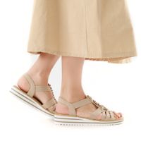 Бежевые босоножки Rieker V0649-62