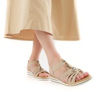 Бежевые босоножки Rieker V0649-62