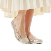 Серебристые балетки Caprice 9-22151-42-341/203