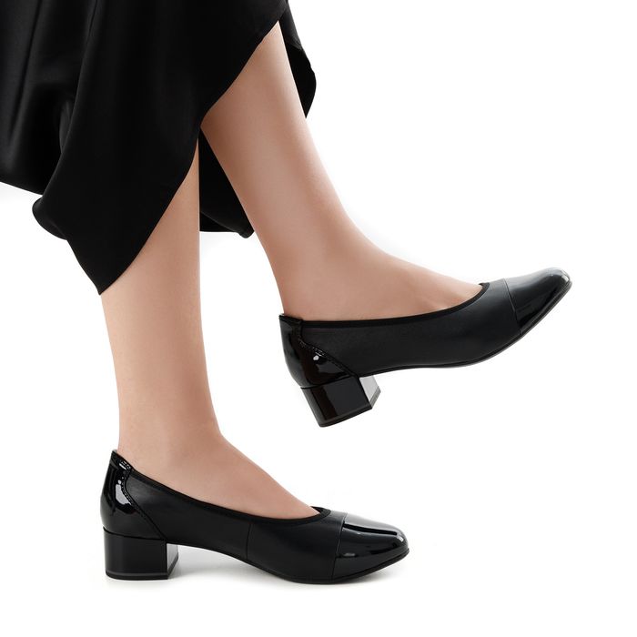 Caprice қара биік өкшелі туфлилері 9-22500-42-022/221
