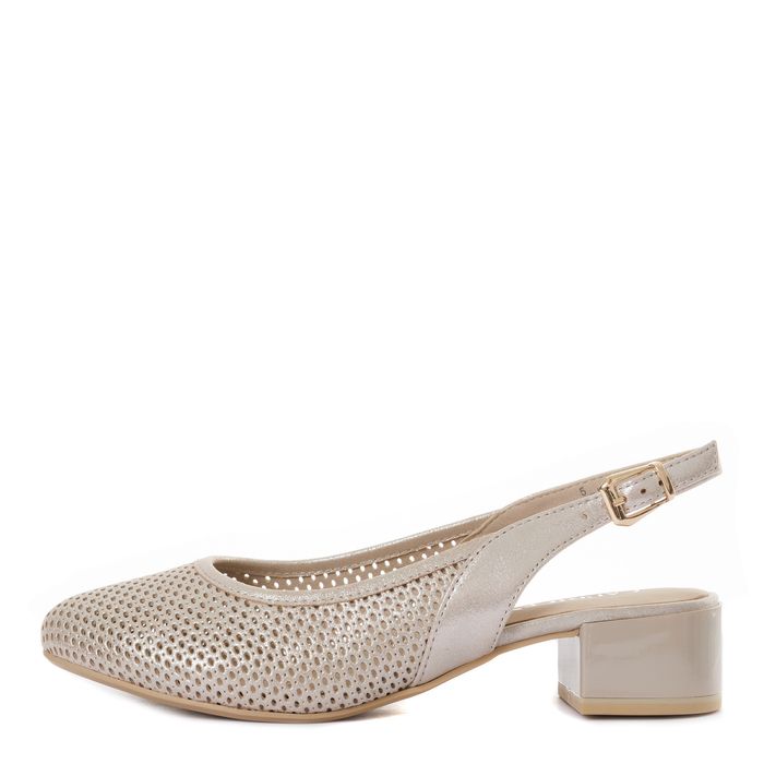 Серебристые туфли с открытой пяткой Caprice 9-29602-44-341/208