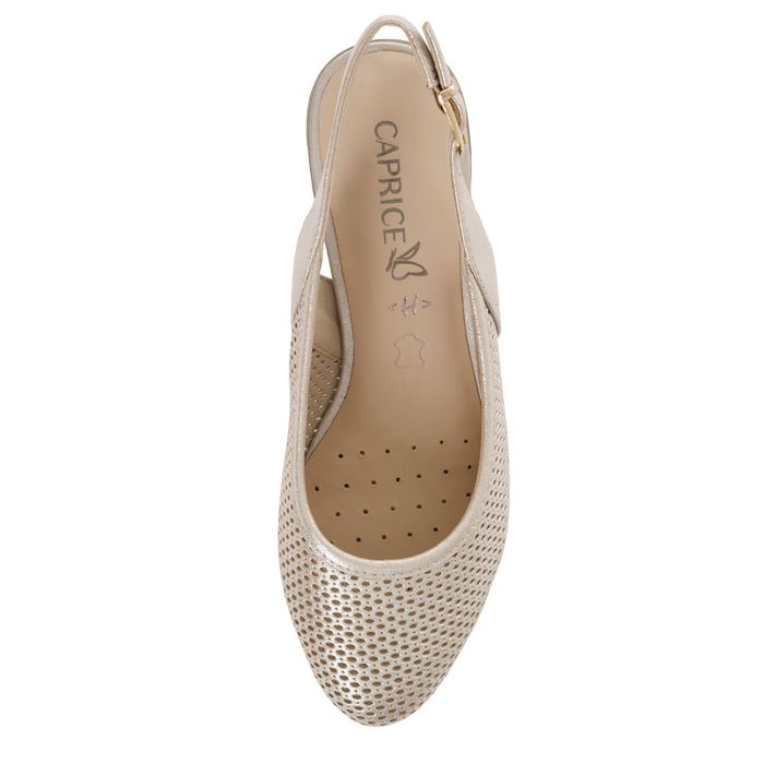 Серебристые туфли с открытой пяткой Caprice 9-29602-44-341/208