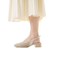 Серебристые туфли с открытой пяткой Caprice 9-29602-44-341/208