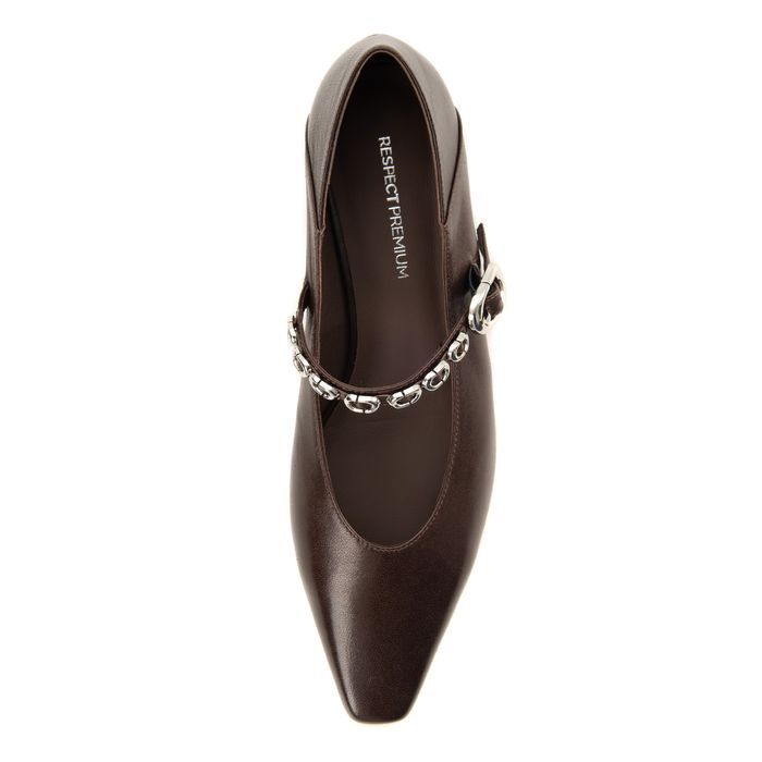 Respect Premium қоңыр, биік өкшелі туфлилері 2858-2C