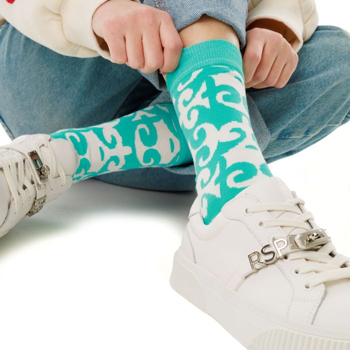 TWO SOCKS көгілдір шұлықтары A0001