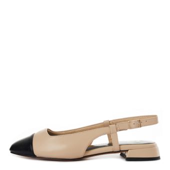 Бежевые туфли с открытой пяткой Marco Tozzi