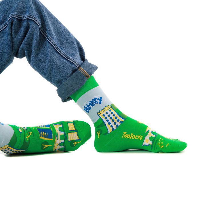 TWO SOCKS жасыл шұлықтары C0001