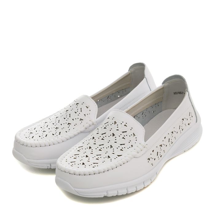 Белые мокасины MU467-011