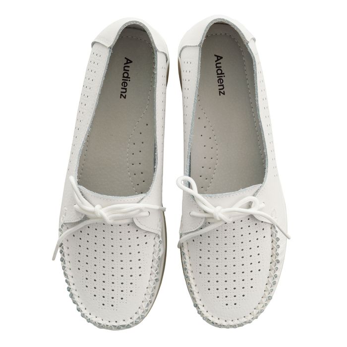 Белые мокасины P191-091