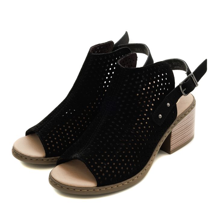 Чёрные босоножки V0590-01